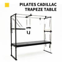 Table de Pilates Cadillac Trapeze avec cadre en alliage d'aluminium durable, ressorts de qualité supérieure, revêtement en cuir microfibre et rembourrage en EVA pour équipement de fitness