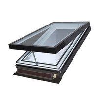 Villa moderne sur mesure avec fenêtre de toit électrique coulissante, résistante à la corrosion, double vitrage, en alliage d'aluminium et acier inoxydable