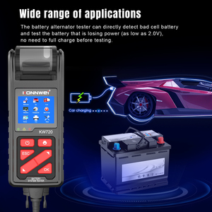 Werks-OEM ODM KONNWEI KW720 6V 12V 24V Digitaler Autobatterie <span class=keywords><strong>tester</strong></span> mit Drucker mit Farbbild schirm - Product Image 5