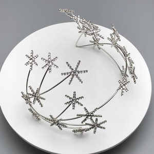 Di modo di Alta Qualità In Argento o in oro rosa Fiocco di Neve stella tiara <span class=keywords><strong>crown</strong></span> per la cerimonia nuziale e fantasia feste - Product Image 5
