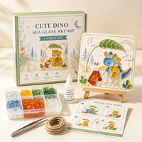 Kit d'art mosaïque en verre de mer pour fusée spatiale DIY en gros, ensemble de loisirs créatifs en carreaux de verre avec chevalet, fournitures de jouets éducatifs