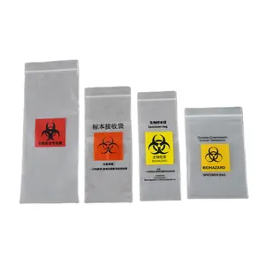 Custom Clear Ldpe/Pe Biohazard Transparant Medisch Test Specimen Verpakking Zelfsluitende Ziplock Ritssluiting Zak