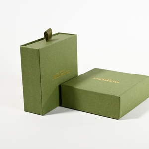 PackSecret High Quality Cardboard Green <b>Paper</b> Ring Earring Necklace Pendant Bracket Set Jewelry Packaging Drawer Box with Logo - Product Image 6