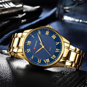 Montre classique décontractée CURREN 8409 pour homme avec bracelet en acier inoxydable, montres-bracelets à quartz simples avec chiffres romains pour homme d'affaires - Product Image 6