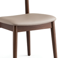 Chaise de salle à manger moderne rembourrée en bois massif, siège de salle à manger en bois massif, chaise d'appoint beige avec coussin pour la maison et l'hôtel