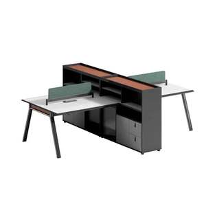 Escritorio de Oficina Moderno en Forma de L Liyu, Estación de Trabajo Modular Multipersona, Muebles de Oficina Modulares con Separación Elegante - Product Image 1