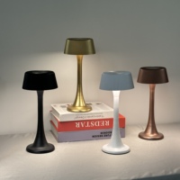 Lampe de table LED sans fil avec contrôle tactile transparent, petite veilleuse décorative pour chevet et ambiance café, alimentation CC