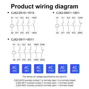 Contacteur triphasé AC YHKJ CJX2-1811 1211 2511 3211 6511 Triphasé 380V 110V - Product Image 5