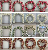 Arche florale carrée artificielle pour décor de mariage style forêt, arrangements de table, photomaton et toile de fond de cérémonie