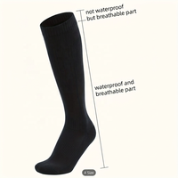 Chaussettes longues antidérapantes, coupe-vent, thermiques, respirantes, 3 couches, imperméables, en nylon + élasthanne, pour jeunes motards