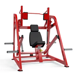 Equipamento de ginástica esportiva comercial para exercícios, máquina de treino muscular com braço e costas carregado com placa