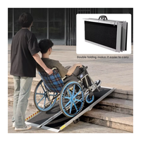 Rampe pliante portable sans obstacle de 1,2 m à 2,4 m en alliage d'aluminium, planche de rampe mobile, marchepied pour escalier
