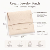 Pochette à bijoux de luxe en microfibre suédée avec logo personnalisé, fermeture à bouton réglable, 8*8cm, pour collier, boucles d'oreilles, bague
