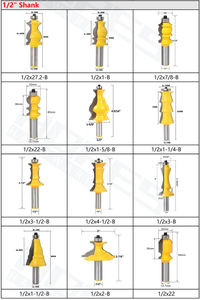 2 fraises à bois de 8 mm avec lame en carbure, 29,5 mm et 38,1 mm de long, fraises à bois pour portes, cadres de fenêtres - Product Image 6