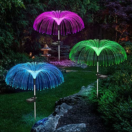 LED Solar Jellyfish Lawn Lights for Outdoor Garden IP65 Fireworks Atmosphere Decorative Landscape Lights for Balcony