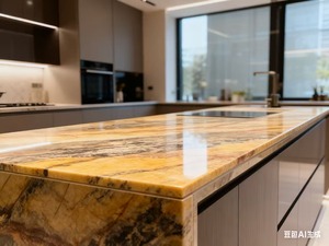 Lastre di Marmo Dorato Jacaranda Brasiliano Naturale Lucidato, Design Moderno Impermeabile per Bagno, Villa, Appartamento, Garanzia di 1 Anno - Product Image 4