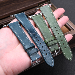 Верхний слой из воловьей кожи, масляный воск из натуральной кожи, ремешок для часов с разъемом из телячьей кожи, ремешок для часов для Apple - Product Image 6