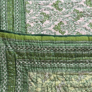 Manta de algodón de gran tamaño acolchada de lujo con diseño de fabricante indio, cobertor de cama suave, confección de tela de algodón - Product Image 1