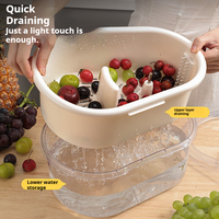 Draagbare Keuken Fruit En Groente Scrubber Nieuwe Roterende Reiniger Spinner Borstel Efficiënt Food-Grade Reinigingstool Met Wasbak