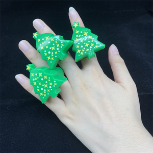 Hot Selling <b>LED</b> Finger <b>Lights</b> <b>Light</b> up Toys Snowman Snowflake Santa <b>Tree</b> Elk Ring Christmas Gift Ring Party Children's Toys - Product Image 2