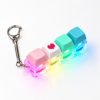 Porte-clés LED créatif personnalisé avec touches de clavier lumineuses, jouet anti-stress à plusieurs couleurs