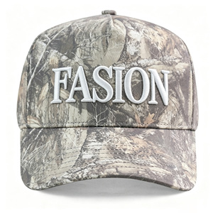 Casquette de baseball camouflage 5 panneaux HBA54 Premium avec broderie personnalisée pour marié, directement de l'usine - Product Image 1