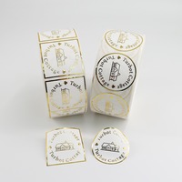 Étiquettes d'emballage en feuille d'or de qualité supérieure, impression de logo personnalisée, autocollants adhésifs carrés blancs, autocollants en vinyle durables, expédition rapide