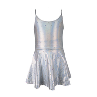 Robe de soirée brillante métallisée à bretelles spaghetti pour bébés filles, robe de princesse sans manches coupe trapèze pour enfants, robe d'anniversaire d'été