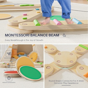 <span class=keywords><strong>Poutre</strong></span> d'équilibre sensorielle <span class=keywords><strong>en</strong></span> <span class=keywords><strong>bois</strong></span> pour enfants de 3 à 5 ans Gymnastique éducative à obstacles pour la coordination et la motricité - Product Image 4