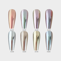 Ongles mode nouvelles couleurs de fées série AS effet miroir brillant pigment aurora poudre liquide