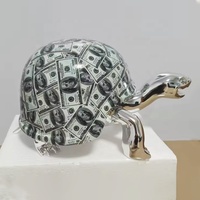 Fournitures d'usine Statues de tortue en résine créative pour la décoration intérieure or Chrome moderne luxe Dollar tortue Sculpture Pop Art