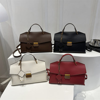 Sac à main tendance en grain de litchi avec fermoir doré, grande capacité, sac à bandoulière pour femme, idéal pour le travail