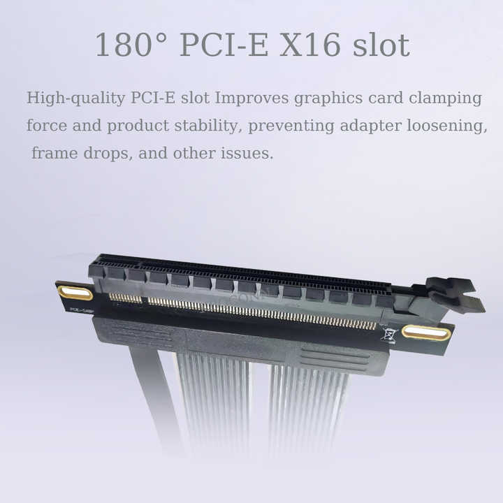 180 Degrees Pcie 4.0x16 Riser Cable Full Speed Copper Cable Shielded ...