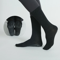 Chaussettes de yoga anti-dérapant chaussettes de fitness pour femmes professionnelles été mi-mollet sports d'intérieur spécial Pilates chaussettes antidérapantes