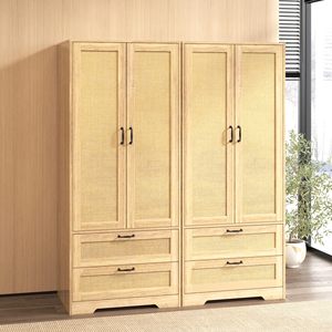 Armario Moderno de Madera SENYU con 2 Cajones, Puertas con Bisagras, Construcción de Madera Sólida, Diseño Escandinavo, Mueble de Almacenamiento para Dormitorio - Product Image 6