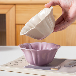 Bol à fleurs en céramique de 6 pouces, couleur unie simple, résistant au micro-ondes, style minimaliste moderne, multi-usages, pour la maison, pour le riz, la soupe - Product Image 3
