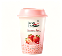 Minuman Dessert Rasa Stroberi Kental Tekstur Tebal Harga Pabrik Tanpa Daging Stroberi untuk Supermarket
