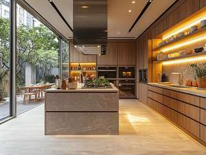 Ensemble complet d'armoires de cuisine modernes en bois massif personnalisées de haute qualité pour une conception de cuisine luxueuse - Product Image 2