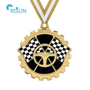 Drapeaux à damier <span class=keywords><strong>F1</strong></span> Automobile Race Car Motor Racing Vehicle Car Karting Racer Award Médaillon Médaillon Médailles de voiture de course personnalisées - Product Image 6
