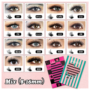 Abonnie Bán Buôn Faux Chồn Cụm Phân Khúc <span class=keywords><strong>Lash</strong></span> Kit Tùy Chỉnh DIY Lông Mi Mở Rộng Kết Hợp Chiều Dài Tự Nhiên Lông Mi Giả - Product Image 6