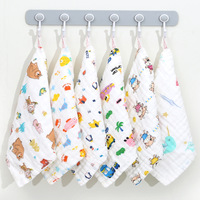 Handuk Katun Murni Enam Lapis Berdensitas Tinggi Motif Kartun Anak-Anak Tekstur Lipat Polos