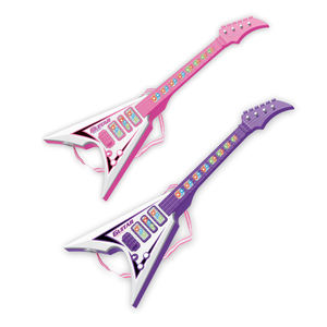 La <span class=keywords><strong>chitarra</strong></span> <span class=keywords><strong>rock</strong></span> più popolare impara a giocare con i giocattoli giocattolo per <span class=keywords><strong>chitarra</strong></span> con strumento leggero musicale elettrico per bambini in plastica - Product Image 1