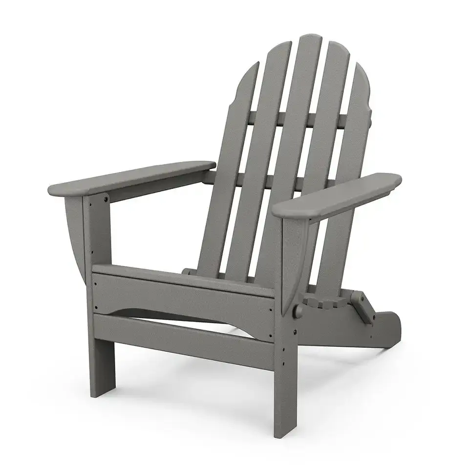 Klassischer HDPE Kunststoff Garten Adirondack Lounge Chair für Patio Deck Hinterhof Rasen möbel