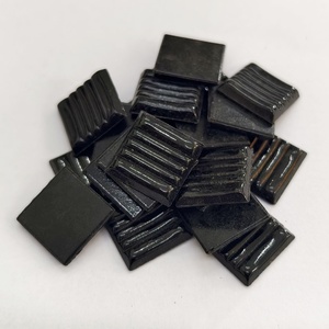 Boa qualidade mosaico quadrado telha lustroso preto Diy mosaico vidro telhas - Product Image 1