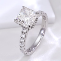 Bague de mariage en or 14 carats géométrique sertie de diamants Moissanite couleur D, style Instagram, luxueuse et tendance, pour femme européenne et américaine