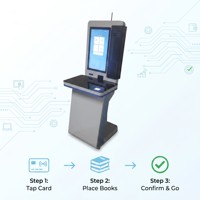 Kioscos de Autopago para Bibliotecas HAUMR con Escaneo de Código QR, Reconocimiento Facial, Lector de Tarjetas RFID y Inicio de Sesión con Contraseña, Máquina de Autenticación Múltiple para Libros