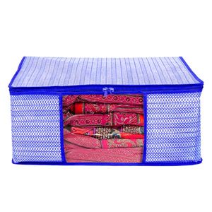 Arow Blue Saree Covers With Zip Cover Packing <b>Bags</b> Saree Work Saree Cover <b>For</b> Women In Wholesale Price - Product Image 1