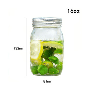 En stock, pot en verre Mason carré et rond, 16 oz, 500 ml, pour le stockage <span class=keywords><strong>des</strong></span> aliments, cornichons, mayonnaise, confiture, miel, avec couvercle métallique séparé - Product Image 6