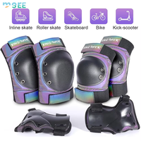 Ensemble de protection pour enfants SeeMore 6-1, coussinets souples pour genoux, coudes et poignets, patins à roulettes, vélo, skateboard, équipement de sécurité sportive