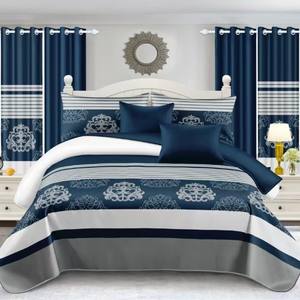 Ensemble de literie en gros de 12 pièces, motif floral, housse de <span class=keywords><strong>couette</strong></span> avec rideaux assortis, drap-housse, personnalisé pour le commerce extérieur - Product Image 2